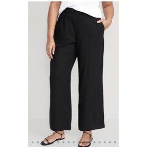 Old Navy | Drawstring Wide Leg Linen Pants in Blackjack